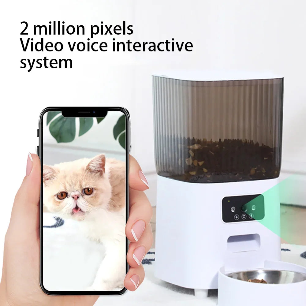 Dispensador Automático de Comida con Cámara para Mascotas