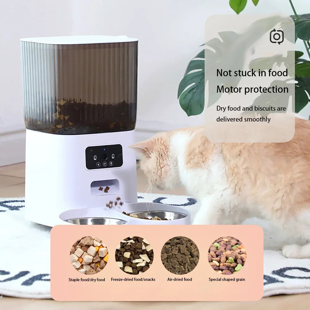 Dispensador Automático de Comida con Cámara para Mascotas