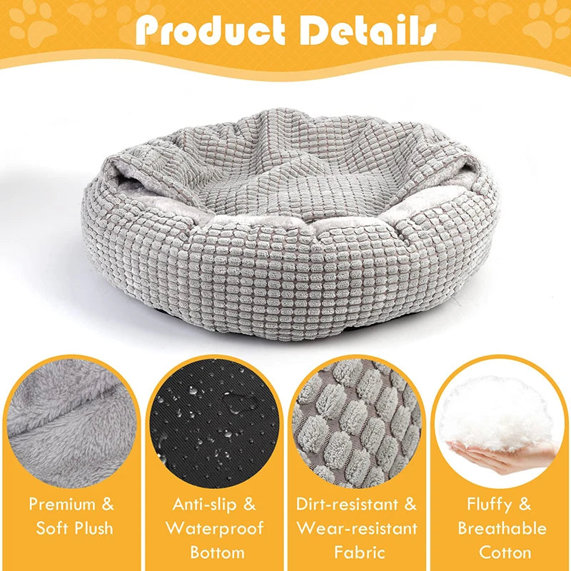 Cama Cueva Antiansiedad para Perros y Gatos